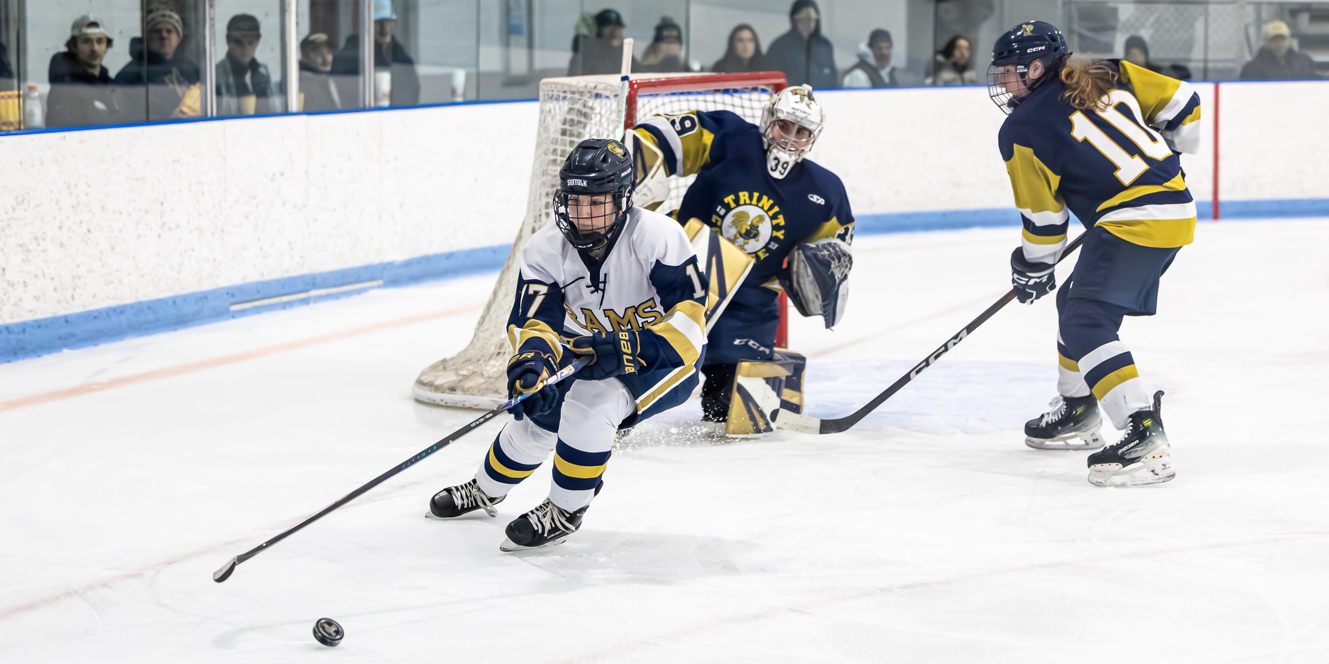 Women's Ice Hockey Upended by Trinity, 5-3